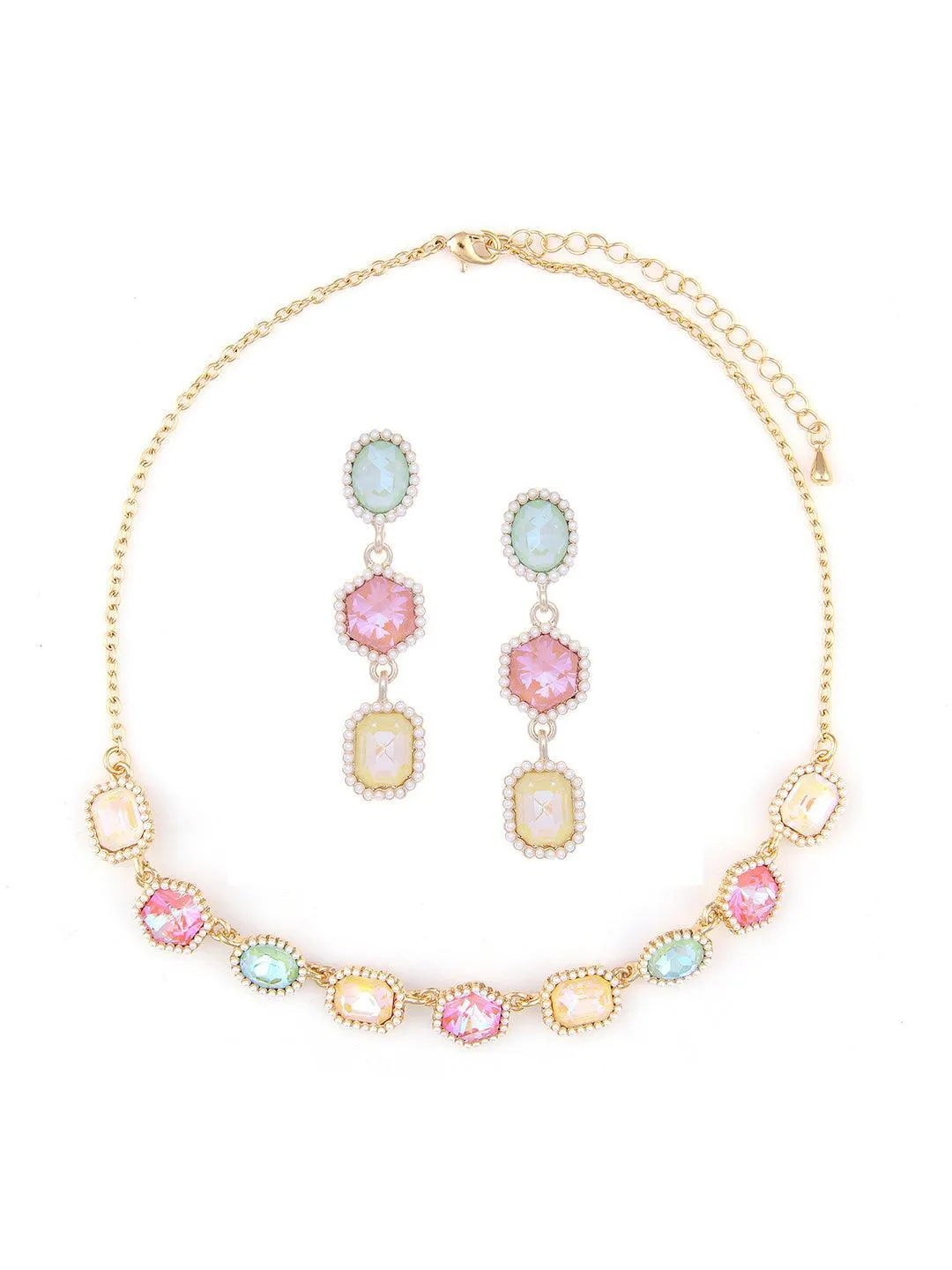 Geometric Drop Necklace Set