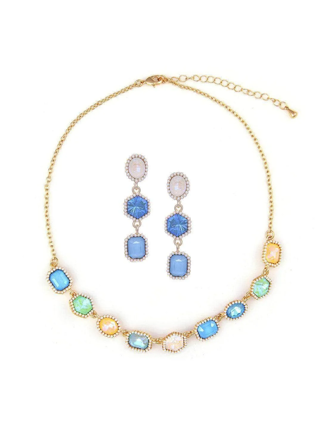 Geometric Drop Necklace Set