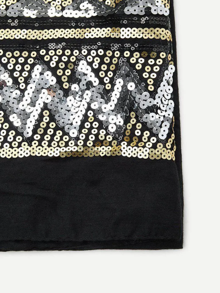 Geometric Sequin Lightweight Scarf