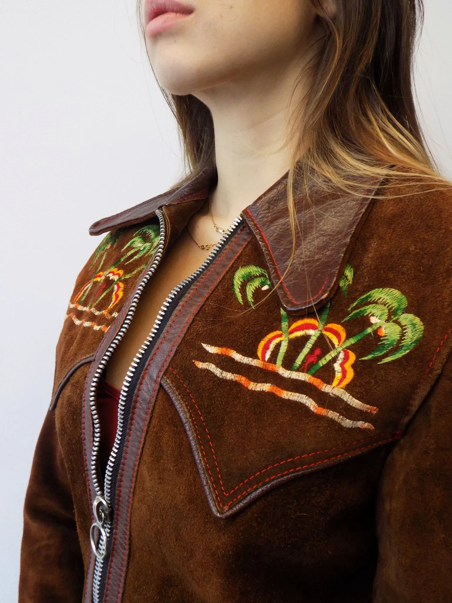 Geronimo Leather Palm Tree Jacket