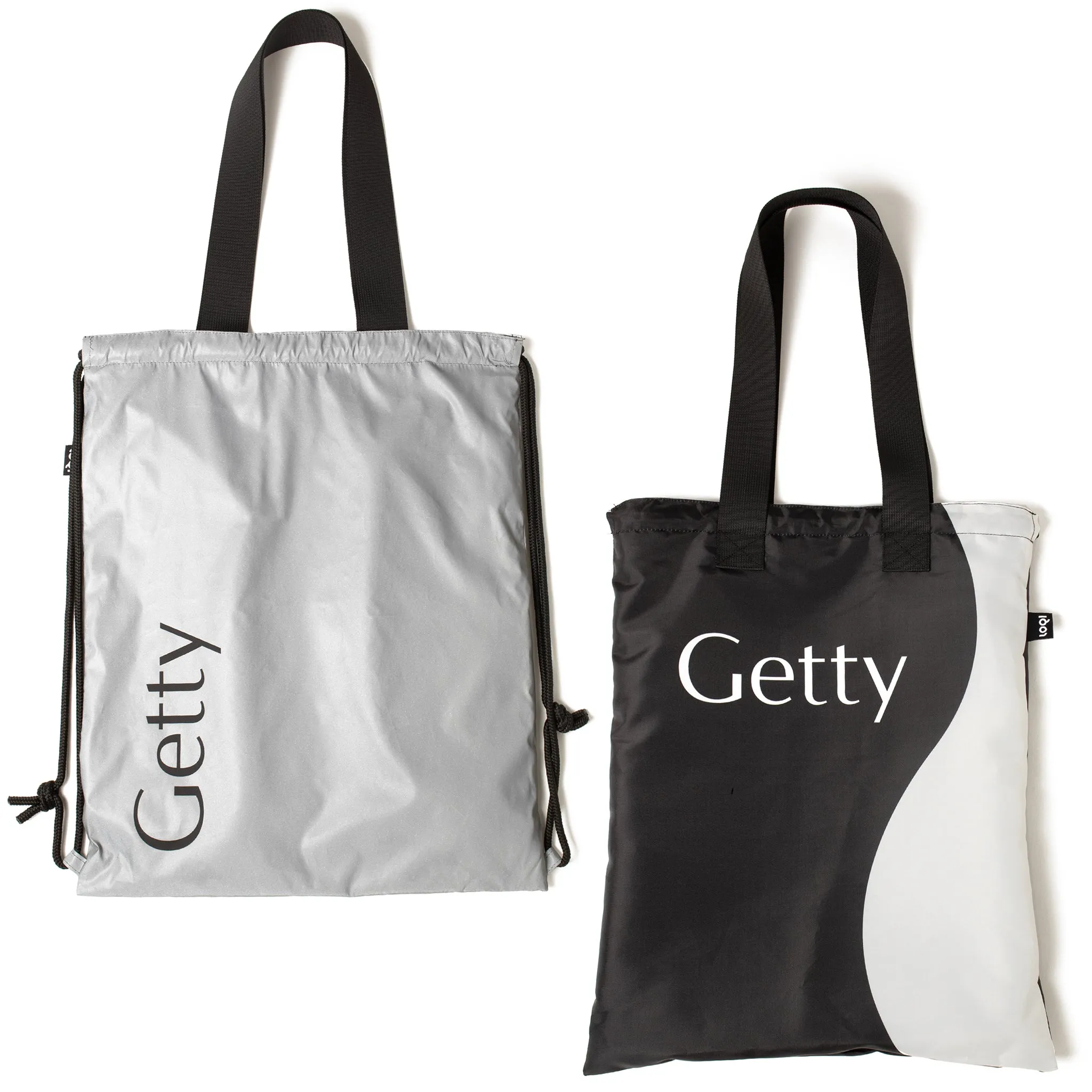 Getty Logo Reflective Reversible Tote Bag / Backpack