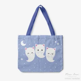 Ghost Cats Canvas Zipper Tote Bag