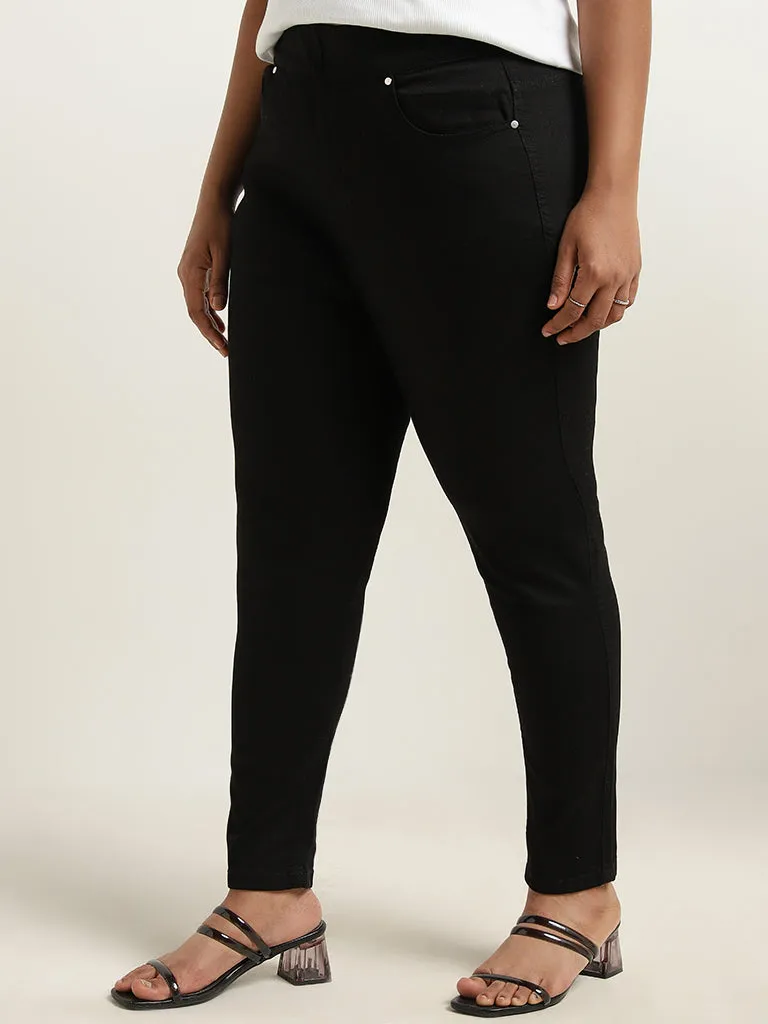 Gia Black Skinny-Fit Mid-Rise Jeggings