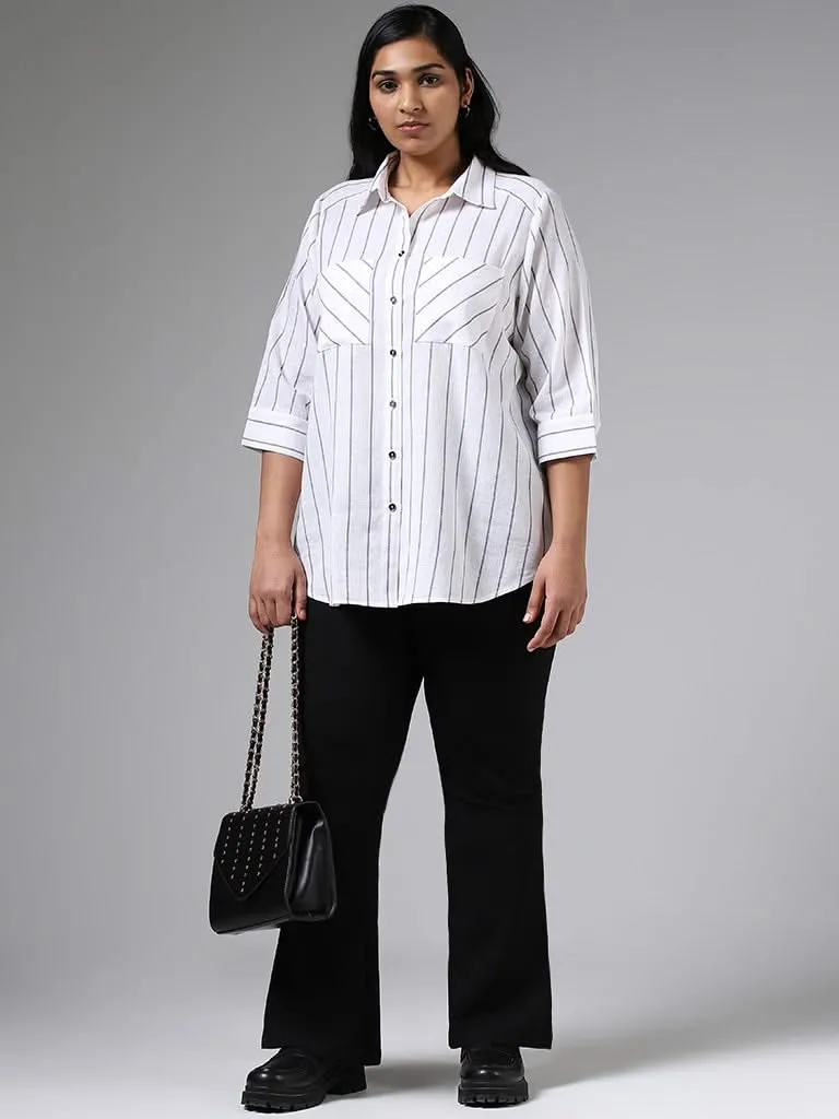 Gia White Striped Shirt