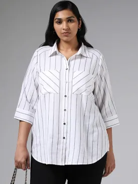 Gia White Striped Shirt