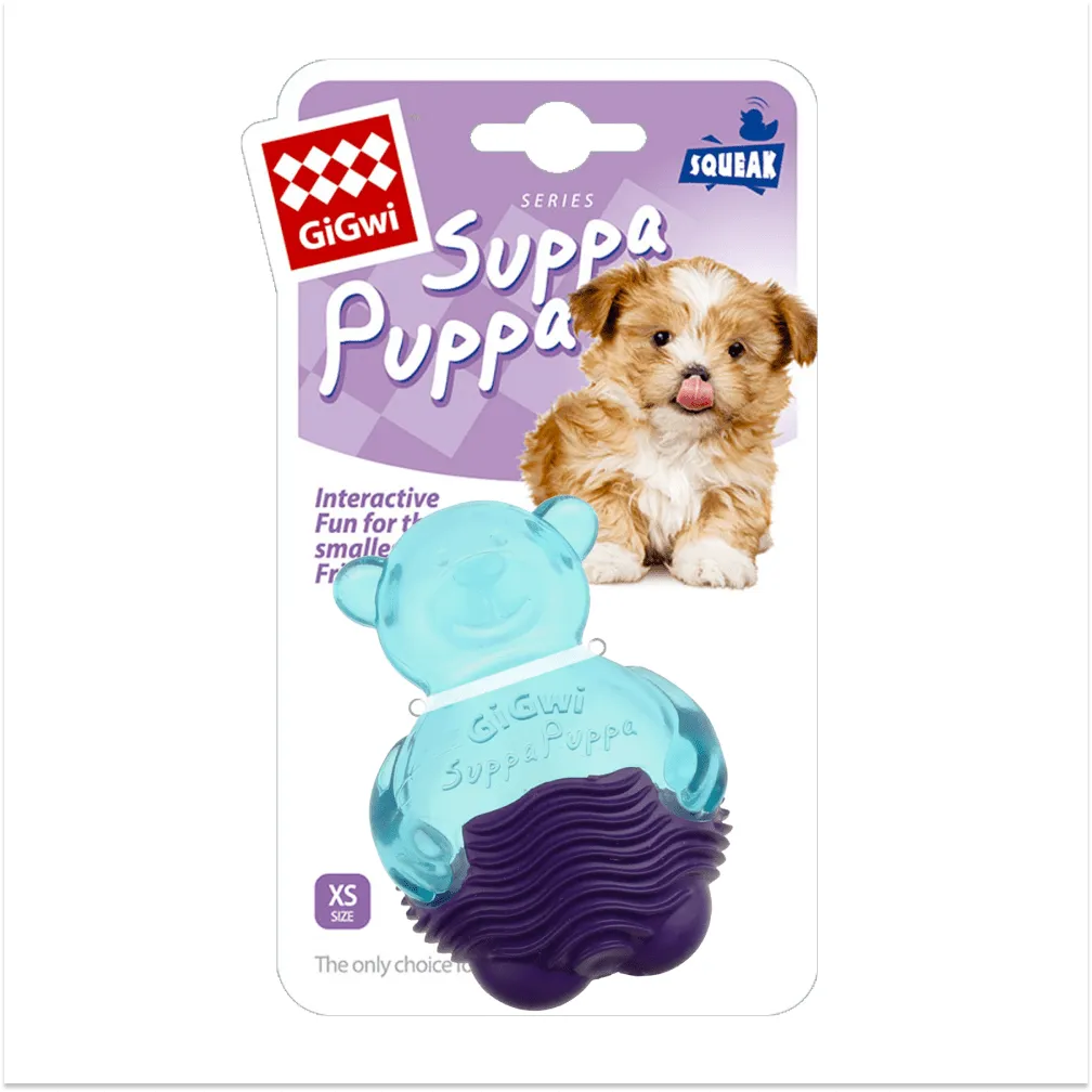 GiGwi Suppa Puppa Bear Toy for Dogs (Blue & Purple)