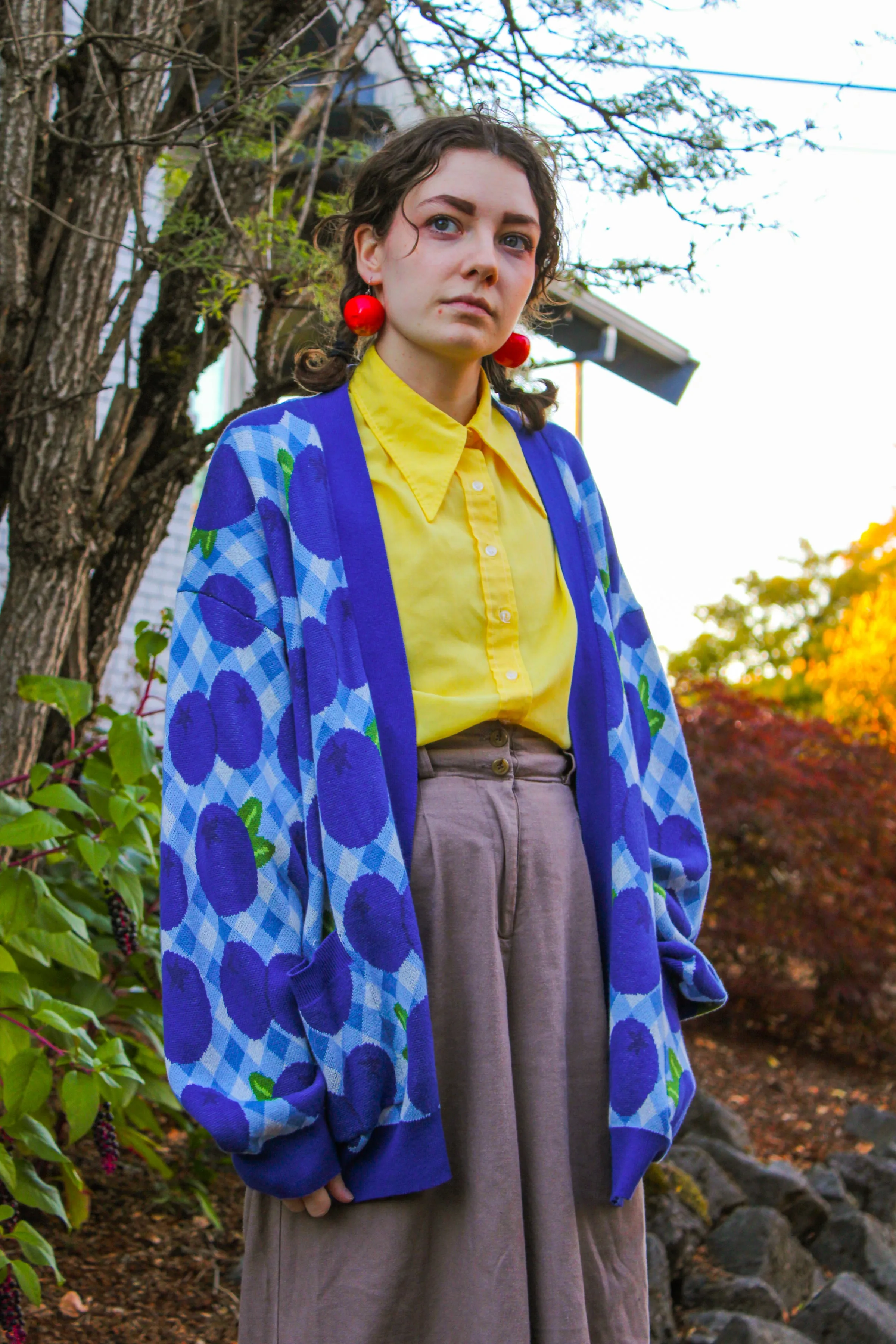 Gingham Fruits Knitted Cardigans!