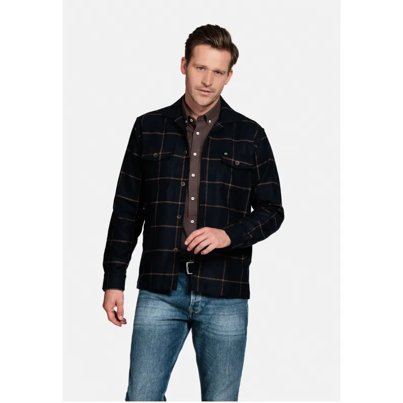 Giordano Check Overshirt Navy 227502