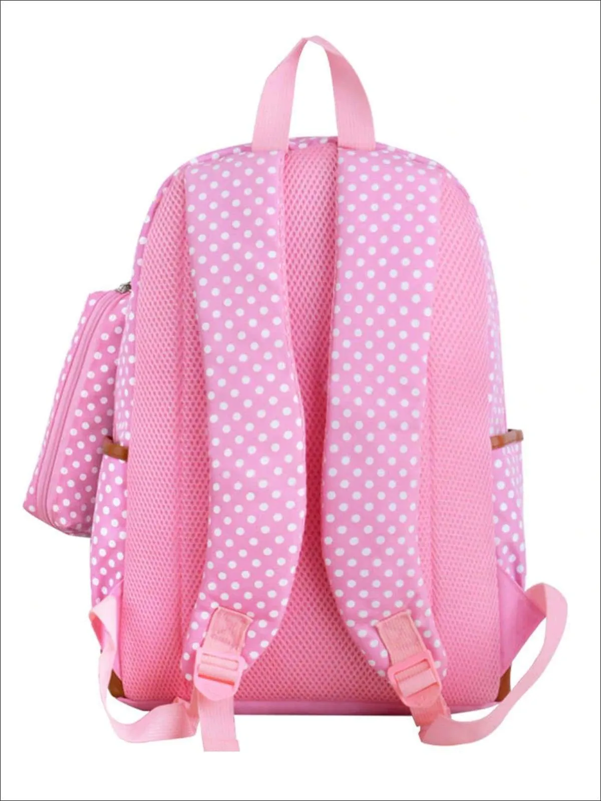 Girls 17" Waterproof Polka Dot 3pc Backpack Set