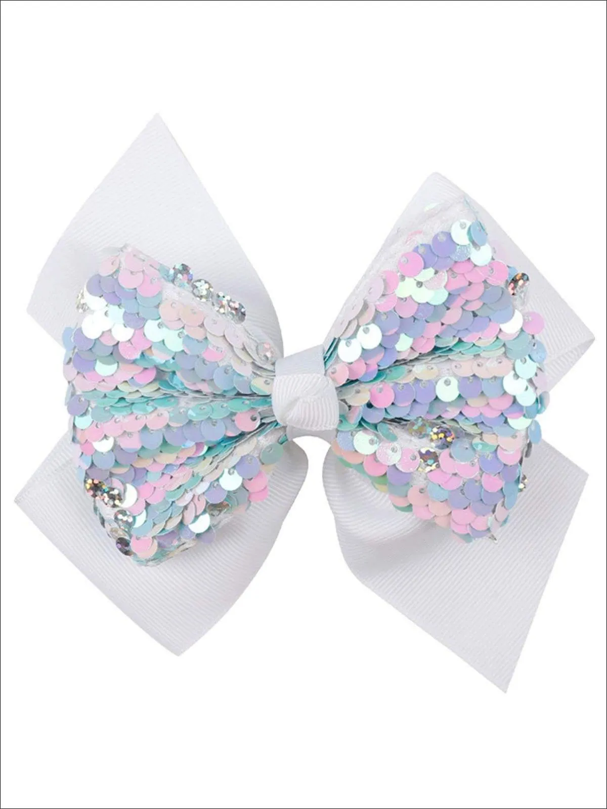 Girls 5" Sequined Bow Hair Clip (8 Color Options)