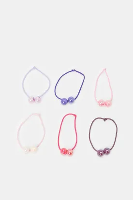 Girls Assorted Embellished Hair Tie Set (6 Piece)