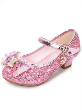 Girls Bow Tie Glitter Princess Shoes By Liv and Mia