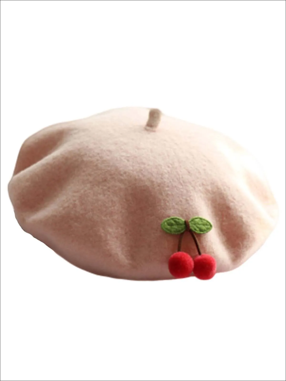 Girls Cherries French Wool Beret