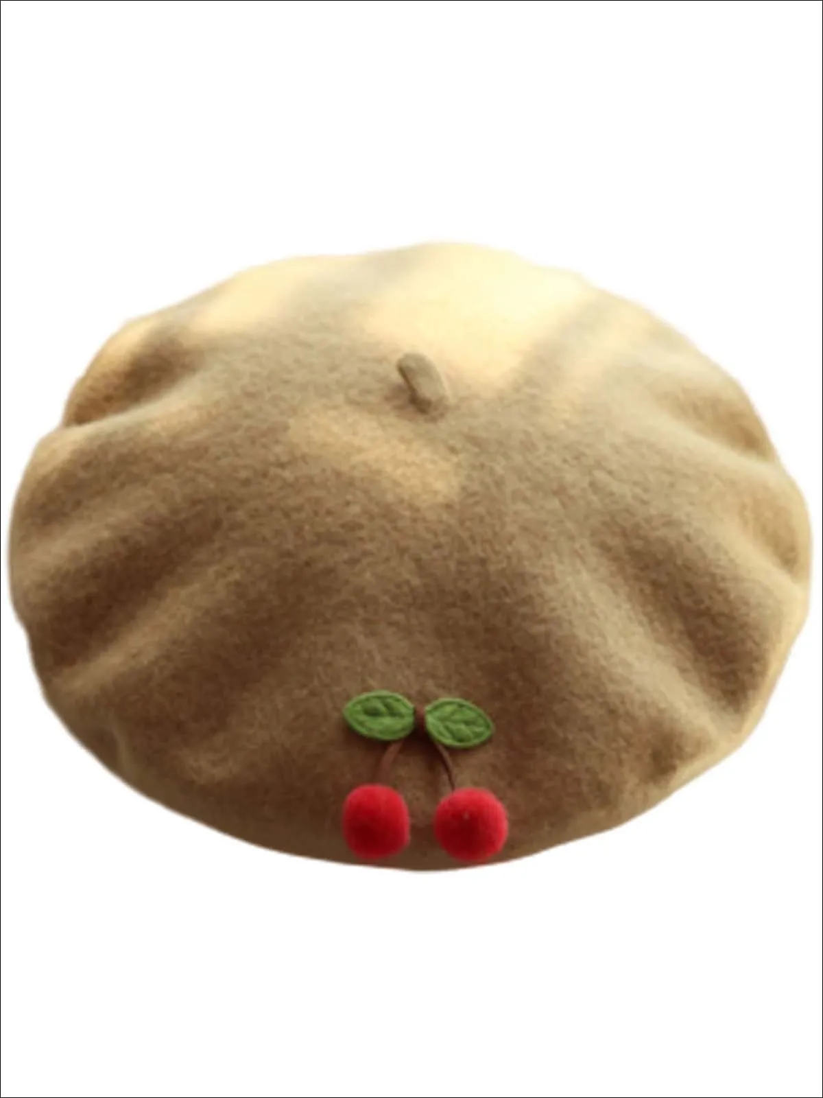 Girls Cherries French Wool Beret