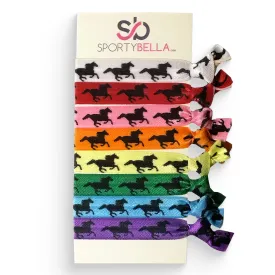 Girls Multi Colored Equestrian Horse Hair Ties