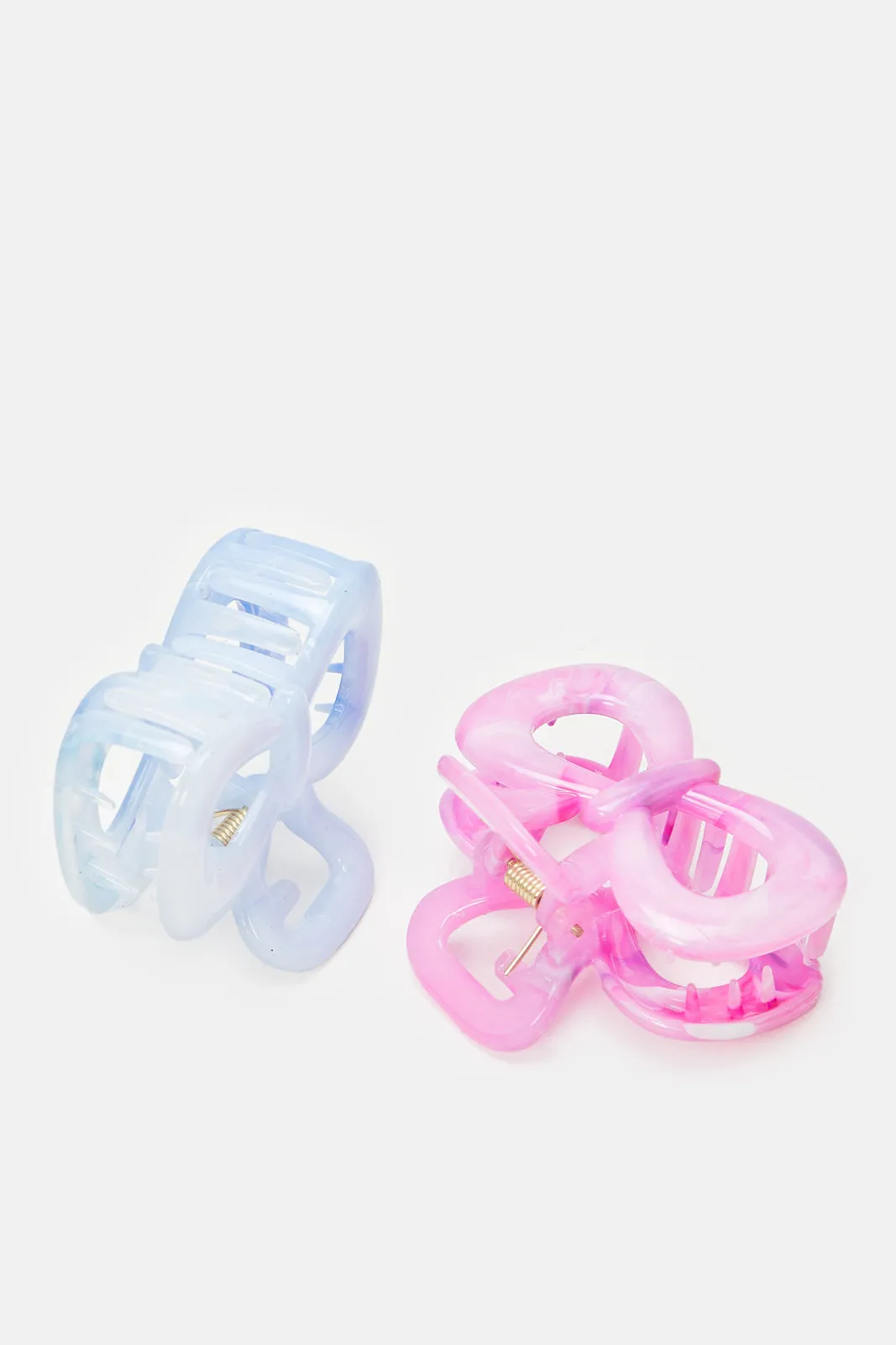 Girls Pink And Blue Hair Claw (2 Piece)