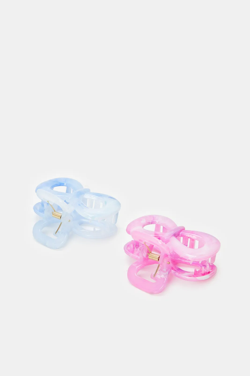 Girls Pink And Blue Hair Claw (2 Piece)