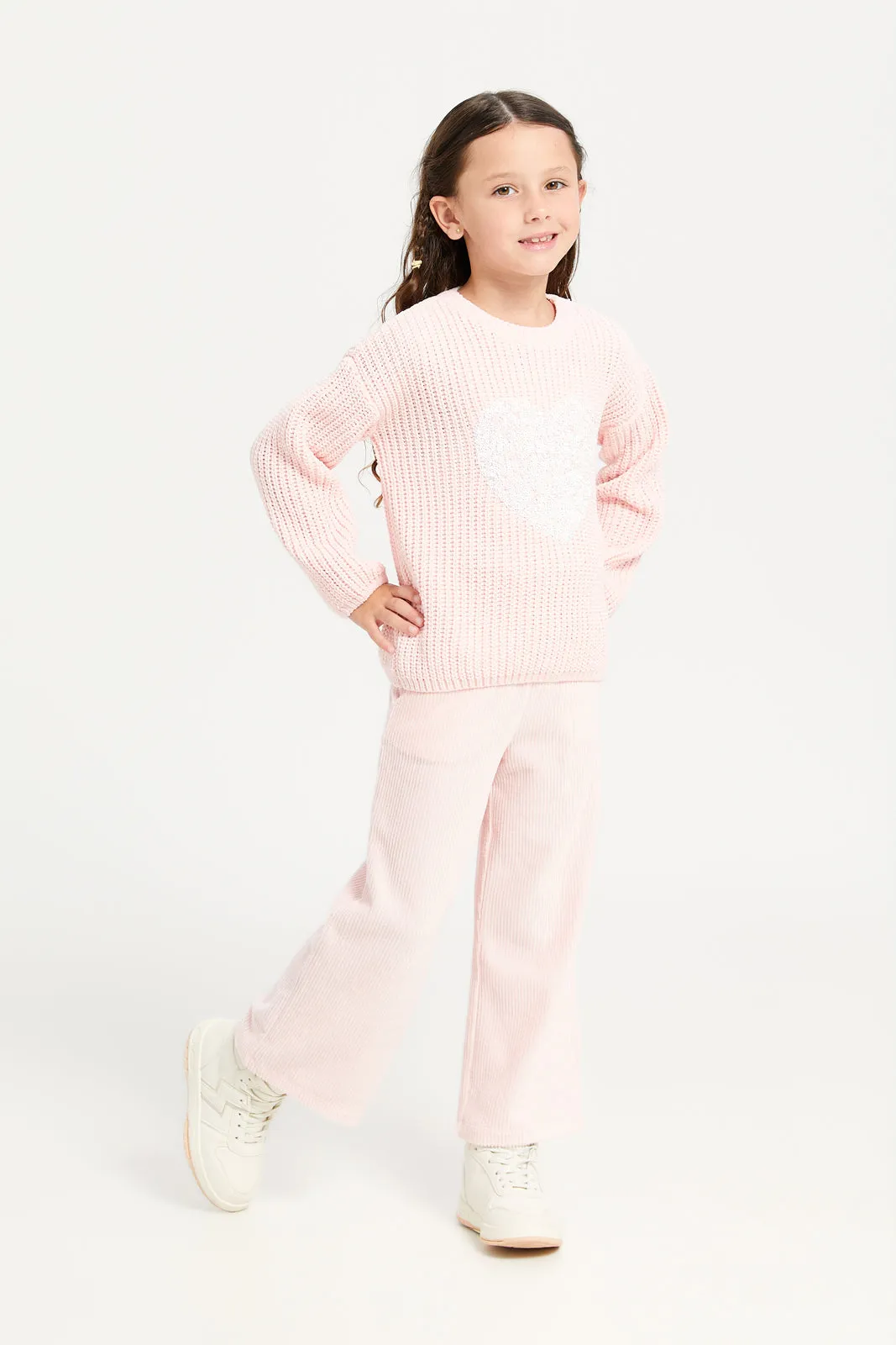 Girls Pink Wide Leg Trousers