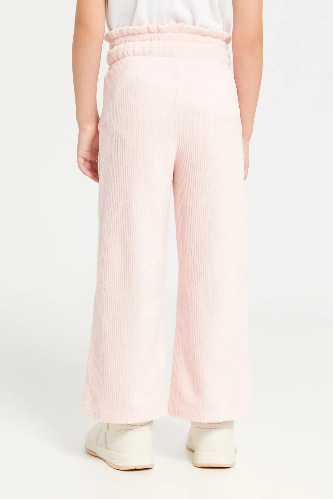 Girls Pink Wide Leg Trousers