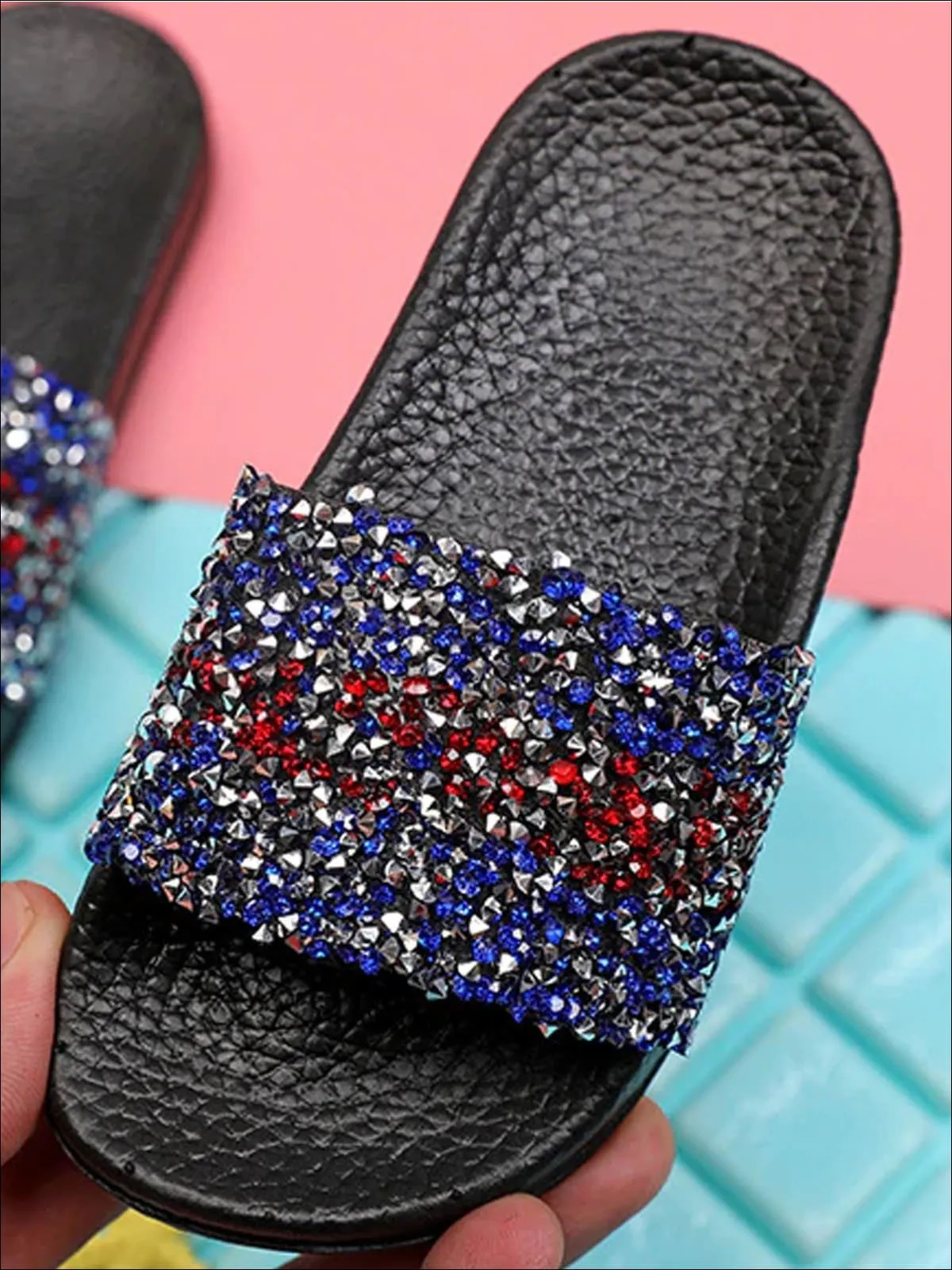 Girls Sequined Sparkling Flip Flops