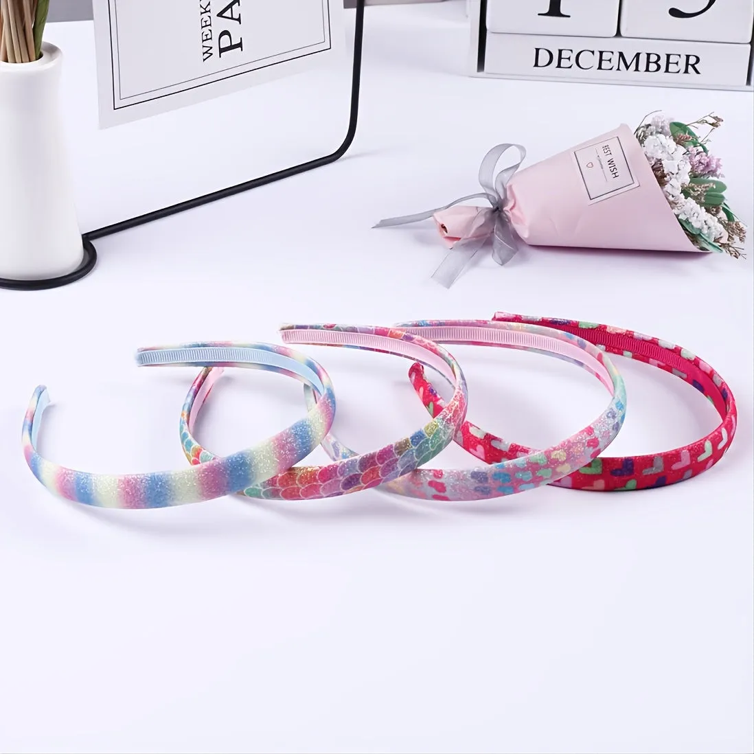 Girls Sparkly Plastic Headbands  Trendy NonSlip Hair Accessories