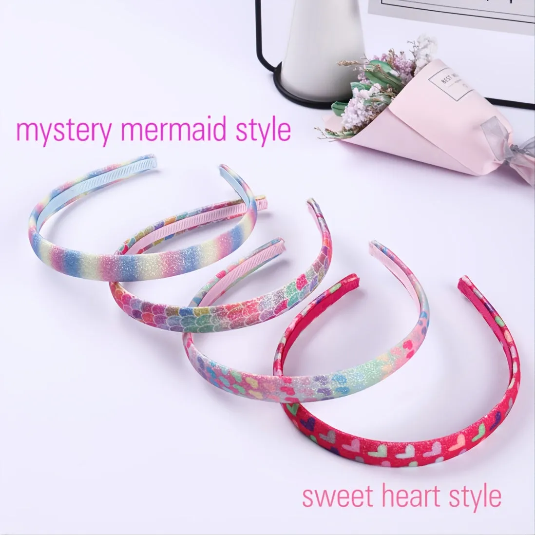 Girls Sparkly Plastic Headbands  Trendy NonSlip Hair Accessories