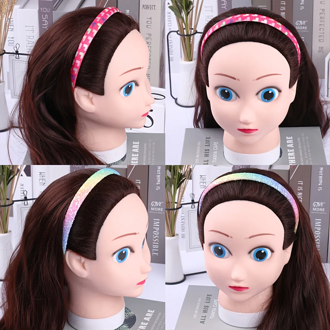 Girls Sparkly Plastic Headbands  Trendy NonSlip Hair Accessories