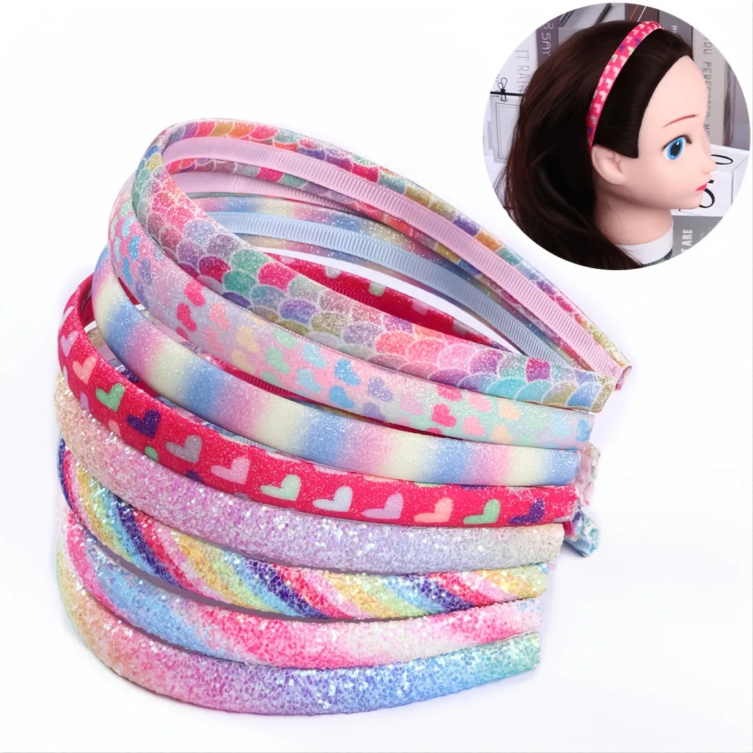 Girls Sparkly Plastic Headbands  Trendy NonSlip Hair Accessories