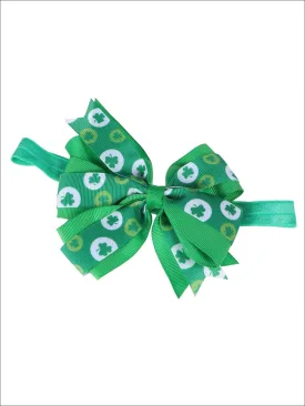 Girls St. Patrick's Day Themed Elastic Bow Headband