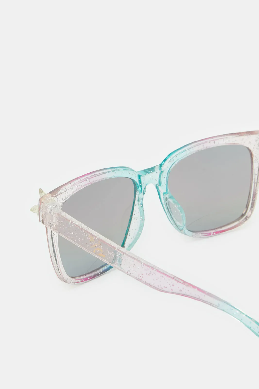 Girls Wayfarer Butterfly Embellished Sunglasses