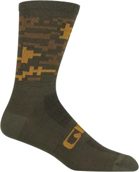 Giro Seasonal Merino Wool Sock Bicycle Socks Trail Green Camo Medium