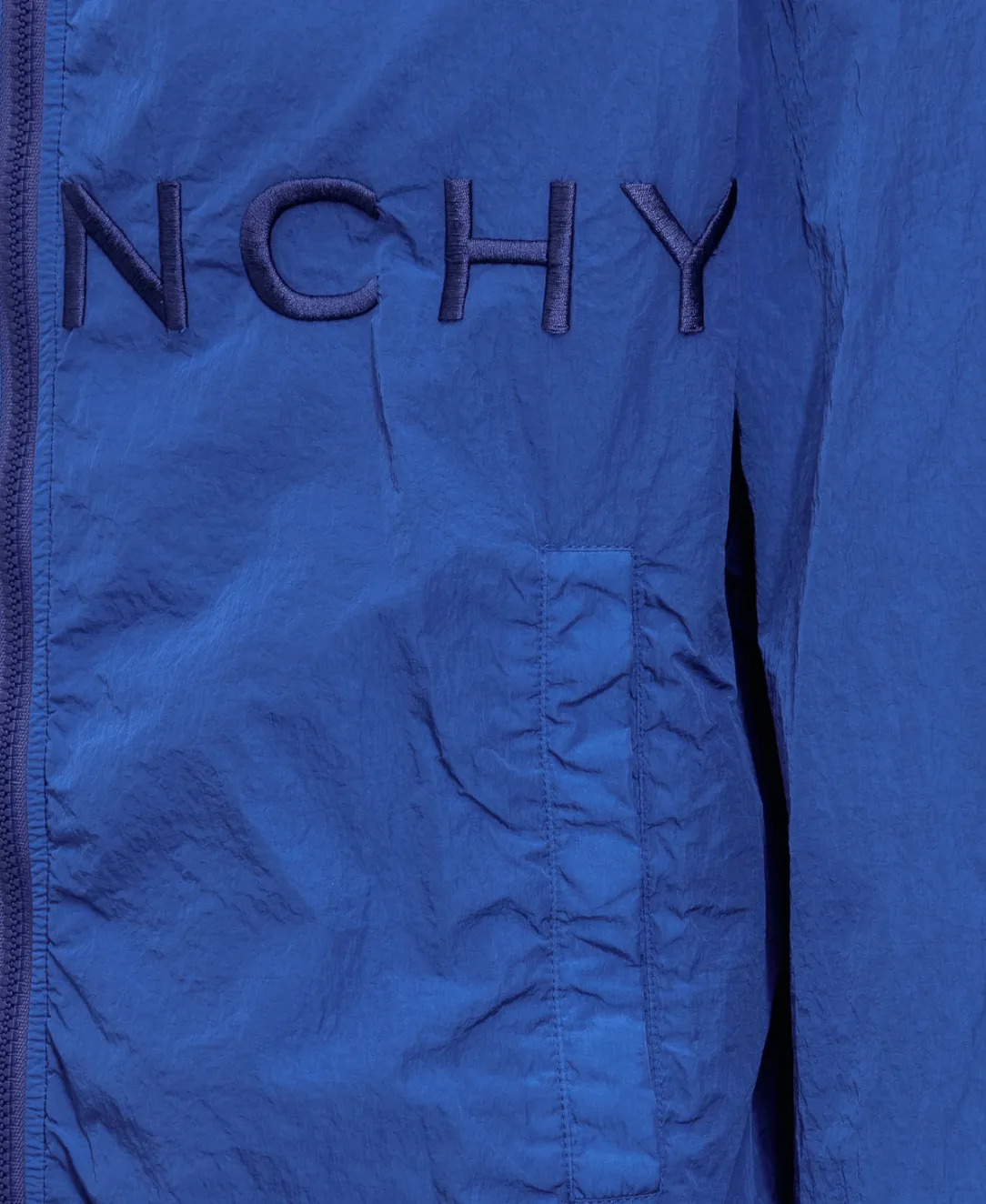 Givenchy Logo Embroidered Windbreaker Jacket Blue