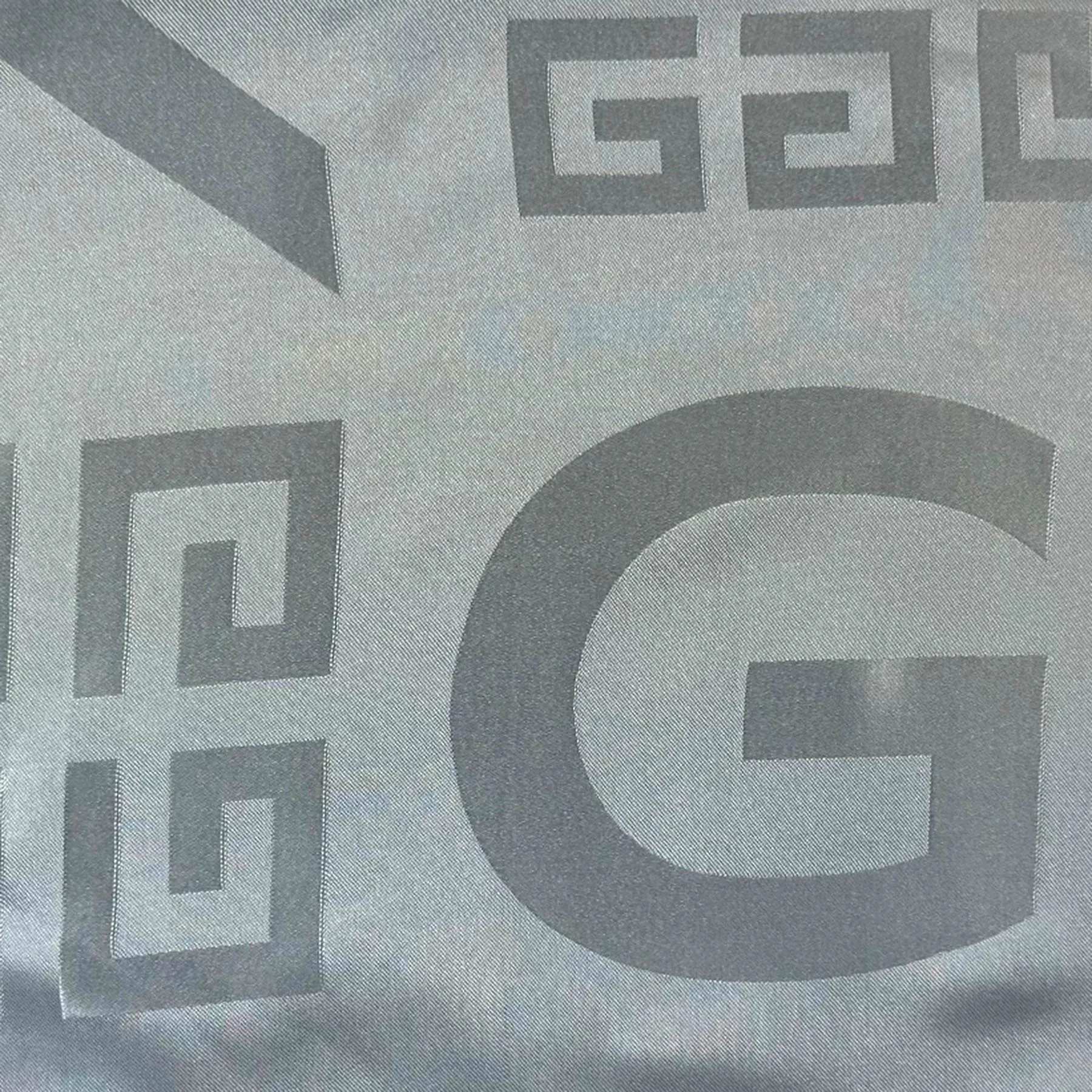 Givenchy Scarf Gray Logo 4G Design - Extra Large Twill Silk Square Wrap