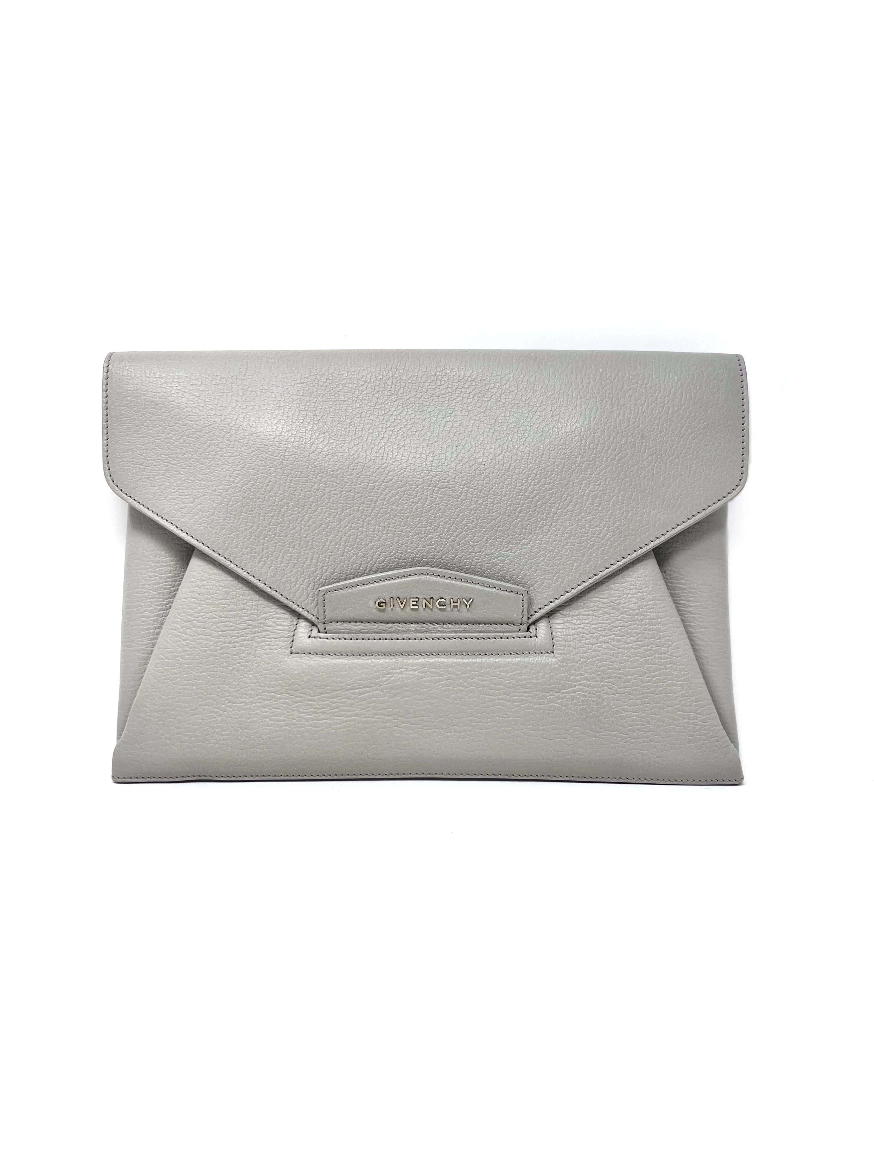 Givenchy Stone WDB! 'Antigona' Pebbled Leather Envelope Clutch