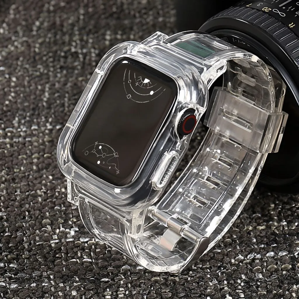 Glacier Transparent Silicone Stylish Band   Case