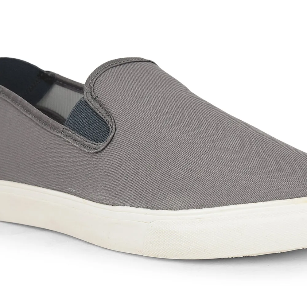 Gliders Non-Lacing Grey Casual Sneakers For Men HYPER-E By Liberty