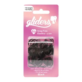 Gliders Snag Free Elastics 2mm Black 60 Piece