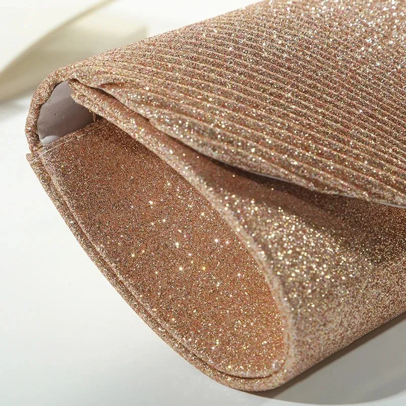 Glitter Sequined Envelop Shoulder Clutch Bags