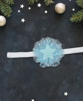 Glitter Star Headband - Light Blue