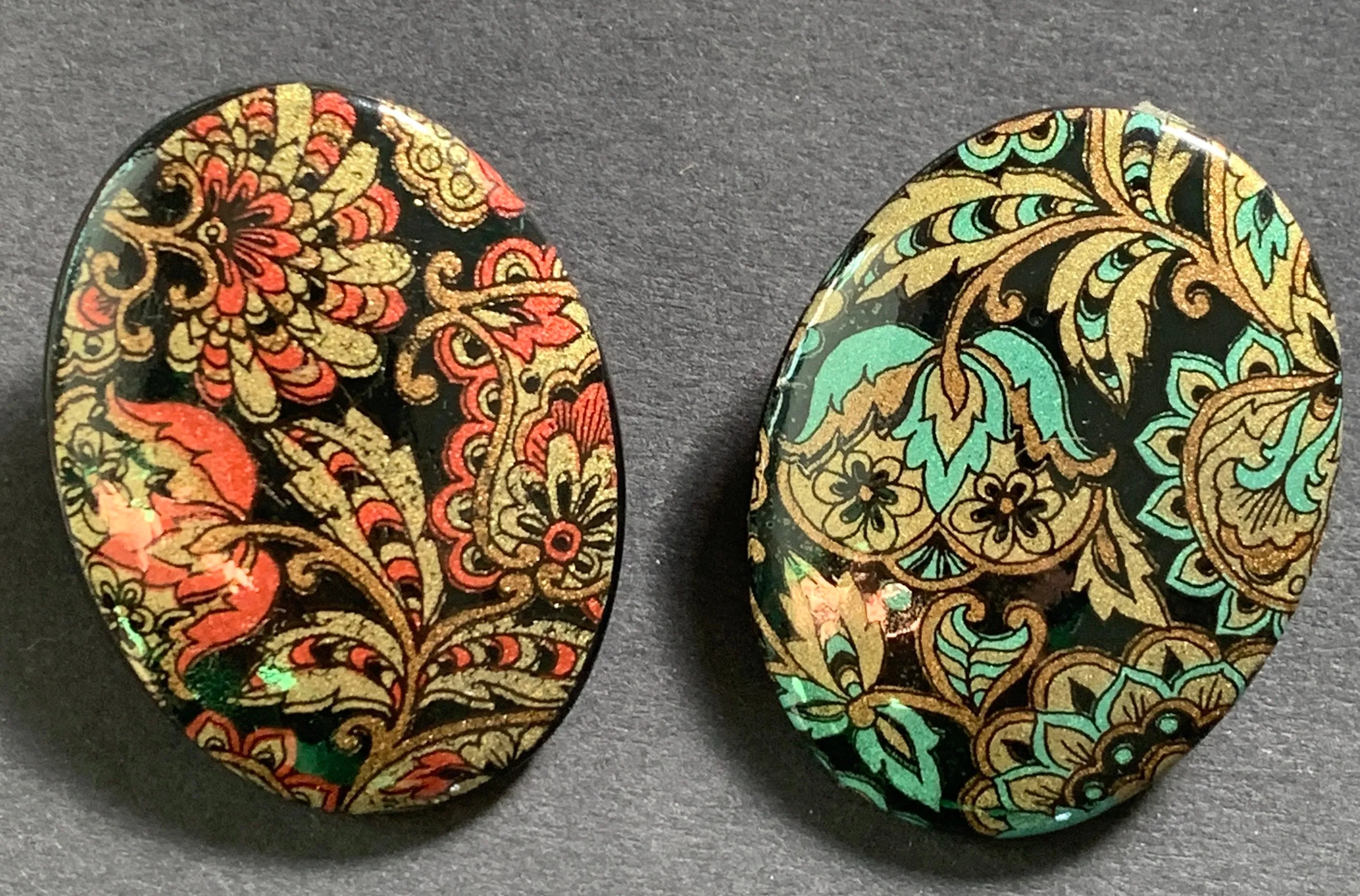 Gloriously 1980s  Paisley Brooches