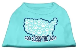 God Bless USA Screen Print Shirts Aqua M (12)