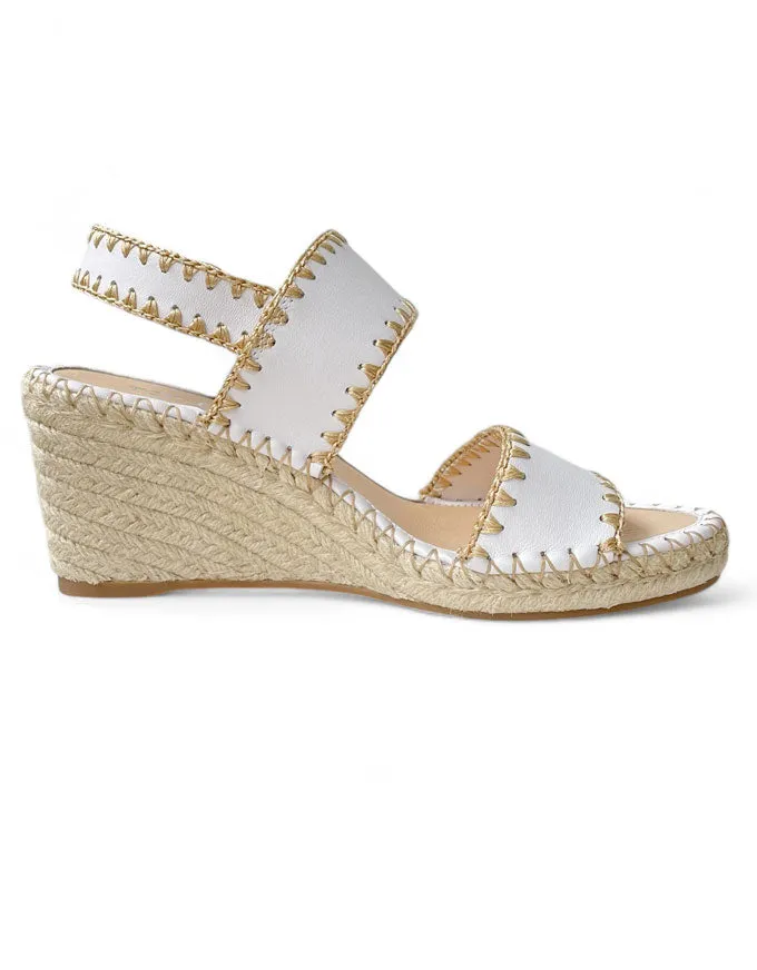 Gogos Espadrille Wedge Heels White