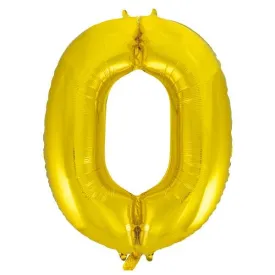 Gold 0 Large Shape Number Balloon