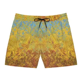 Gold and blue spots - Inovax Men's Mid-Length Swim Shorts