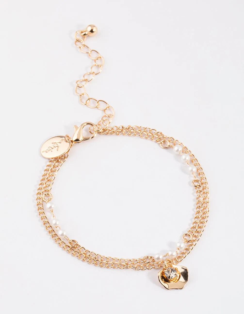 Gold Triple Pearl & Petal Bracelet Pack