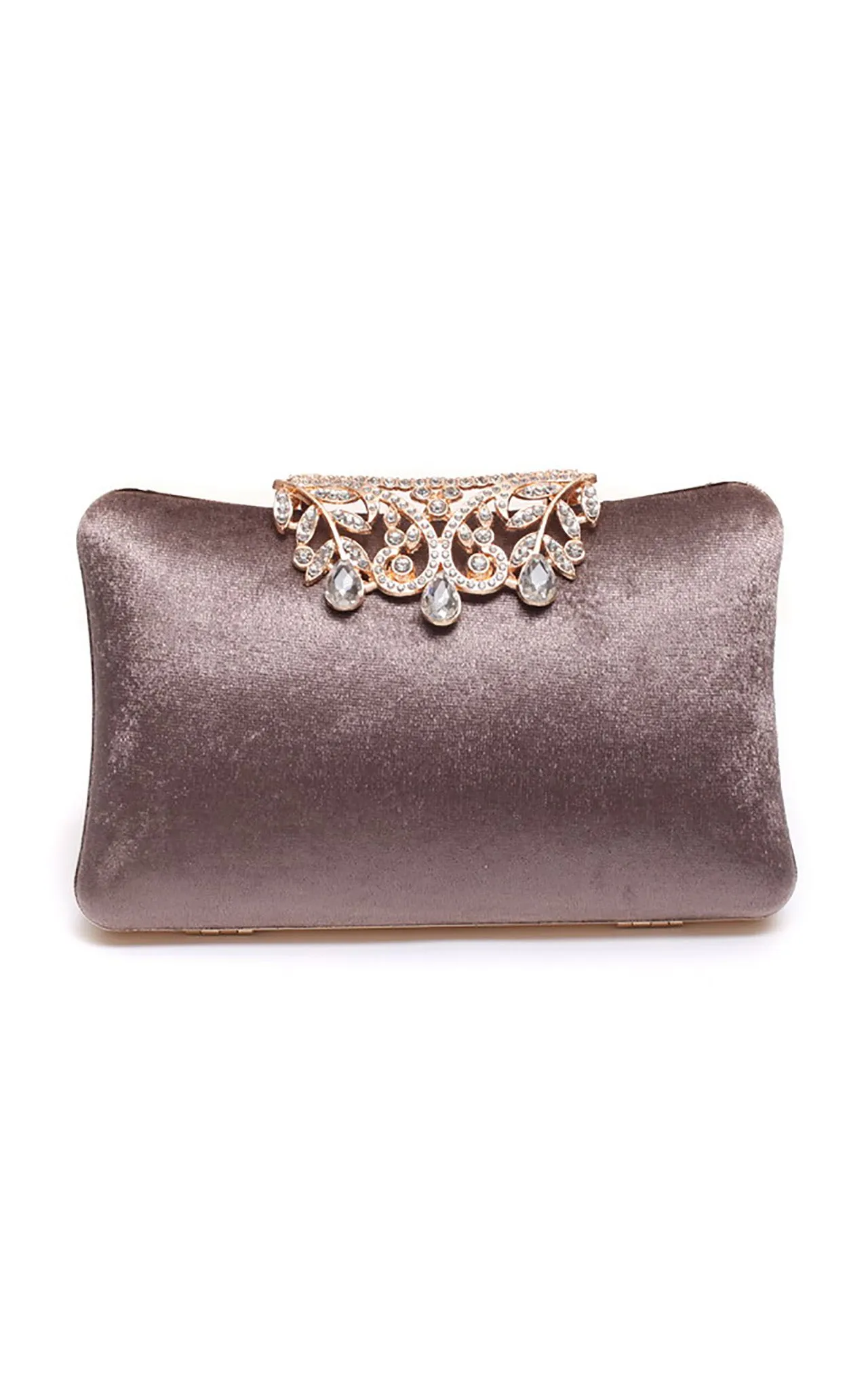 Gold Velvet Evening Clutch Bag - Bessie London