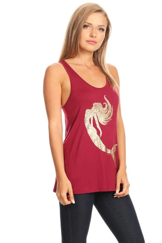 Golden Mermaid Raw Moda Tank Top