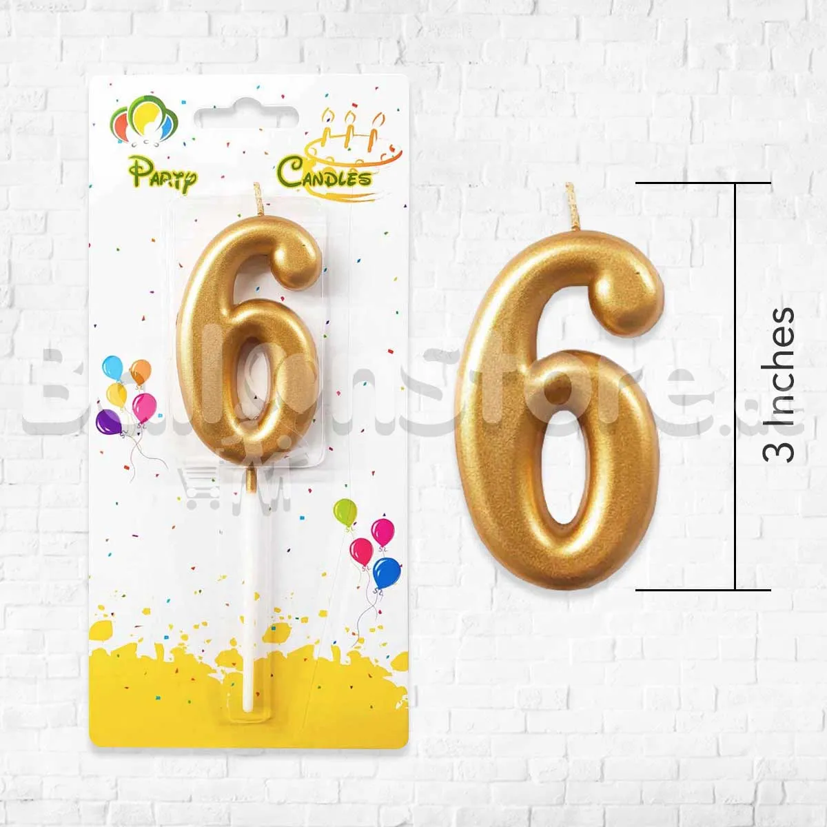 Golden Number Party Candles - PLEASE SELECT NUMBER