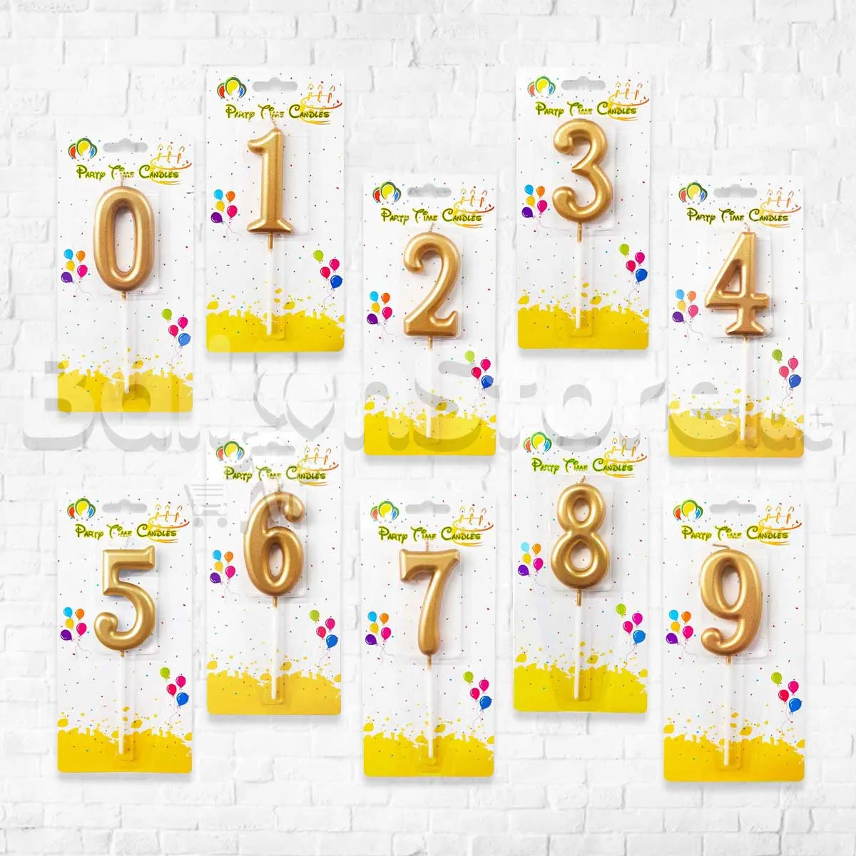 Golden Number Party Candles - PLEASE SELECT NUMBER