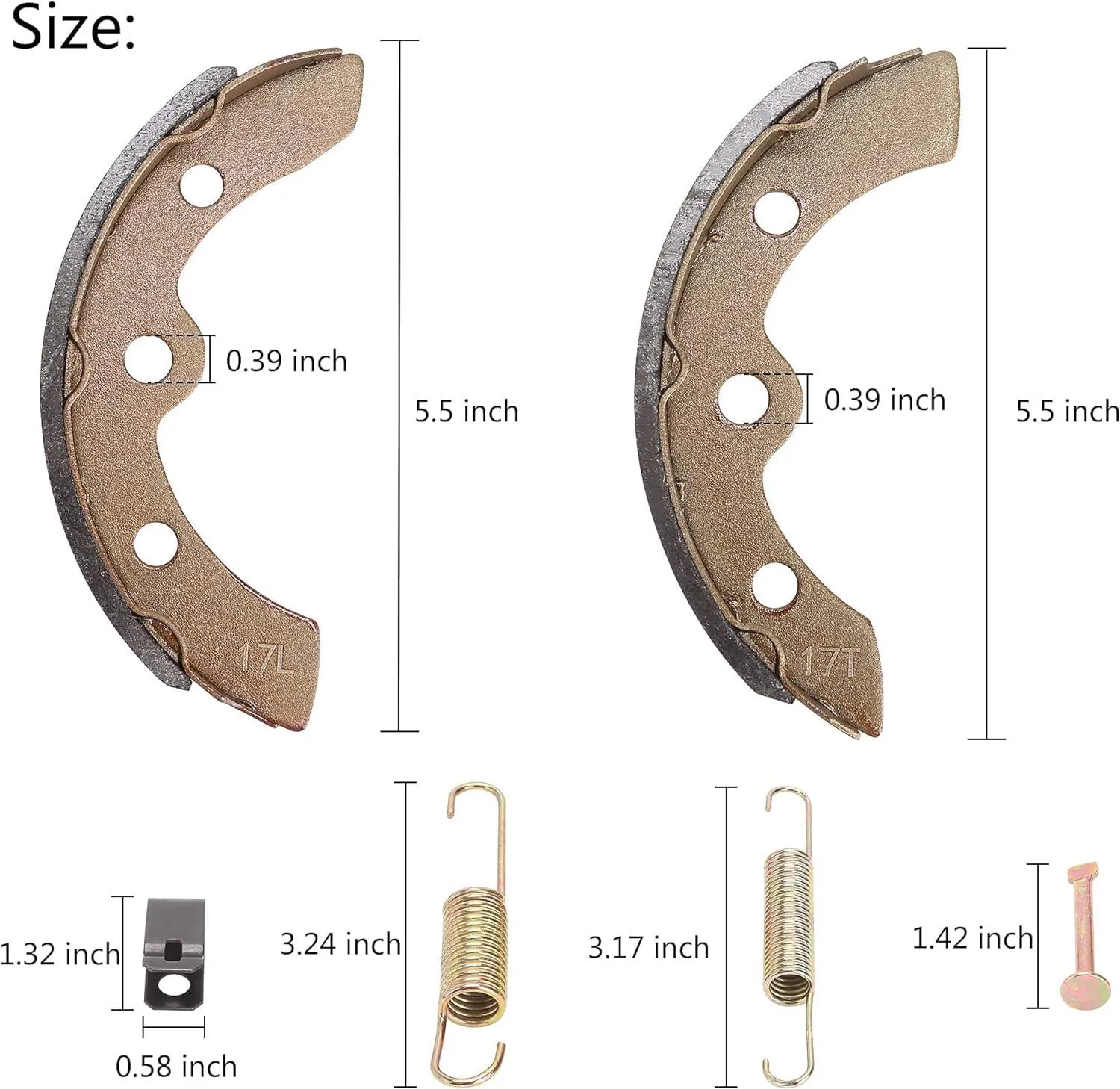 Golf Car Brake Pads Brake Spring Kit for Club Car DS G&E 1995-up and Precedent - 10L0L